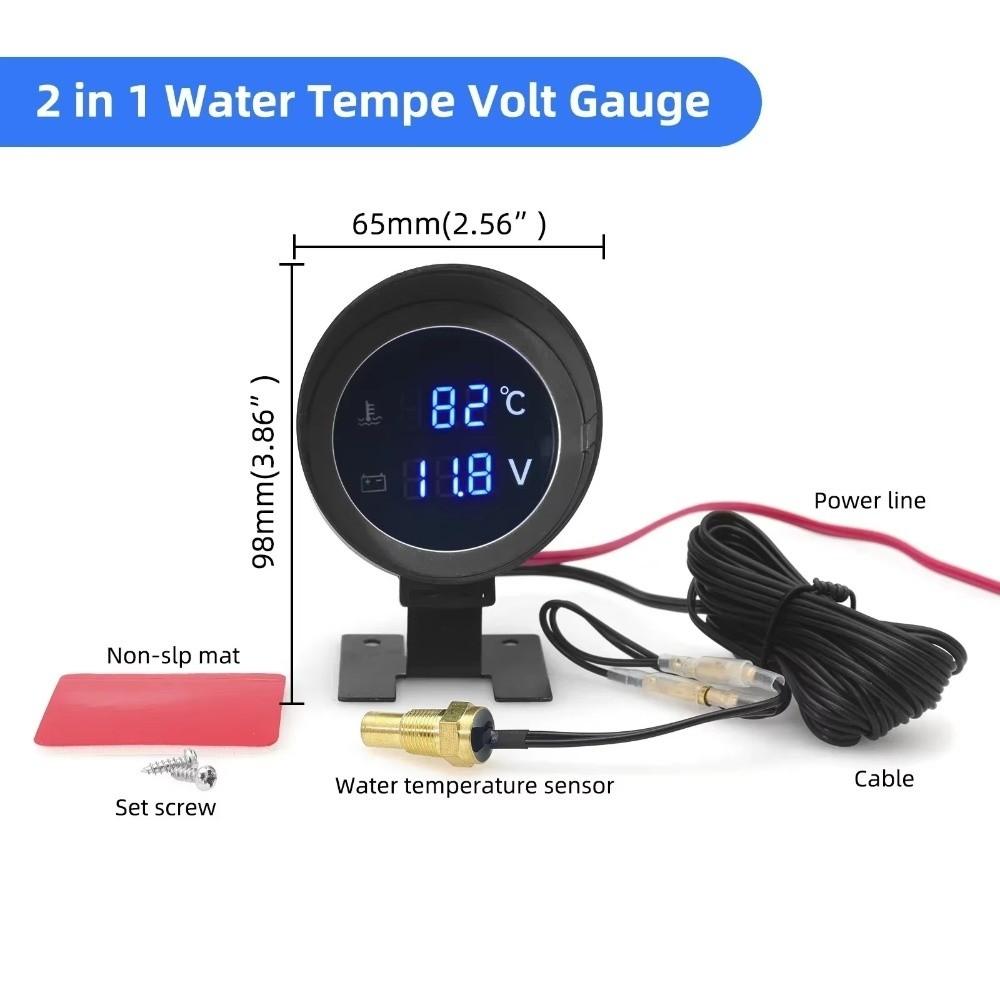 26mm/28mm Electronic Water Temp Gauge 2 IN 1 Digital Temperature Sensor Motorcycle