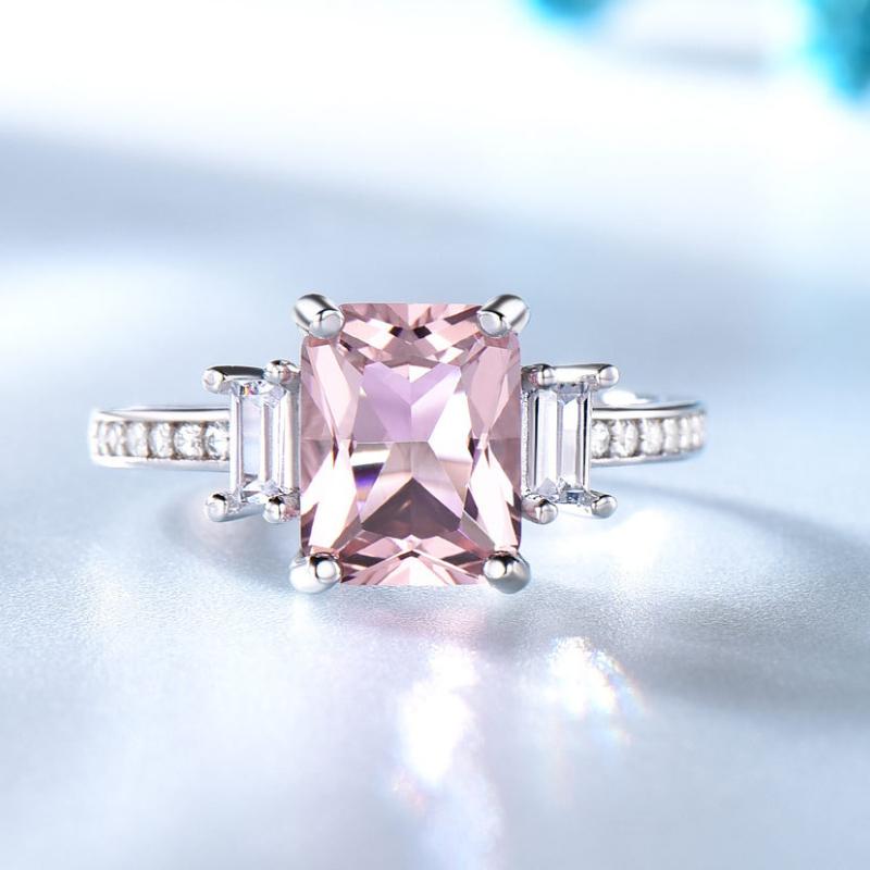 Gica Gema S925 Чистое Серебро Морской Синий Топаз Квадратное Персонализированное Высококачественное Кольцо Для Женщин Модное Классическое Свадебное Обручальное Ювелирное Подарок