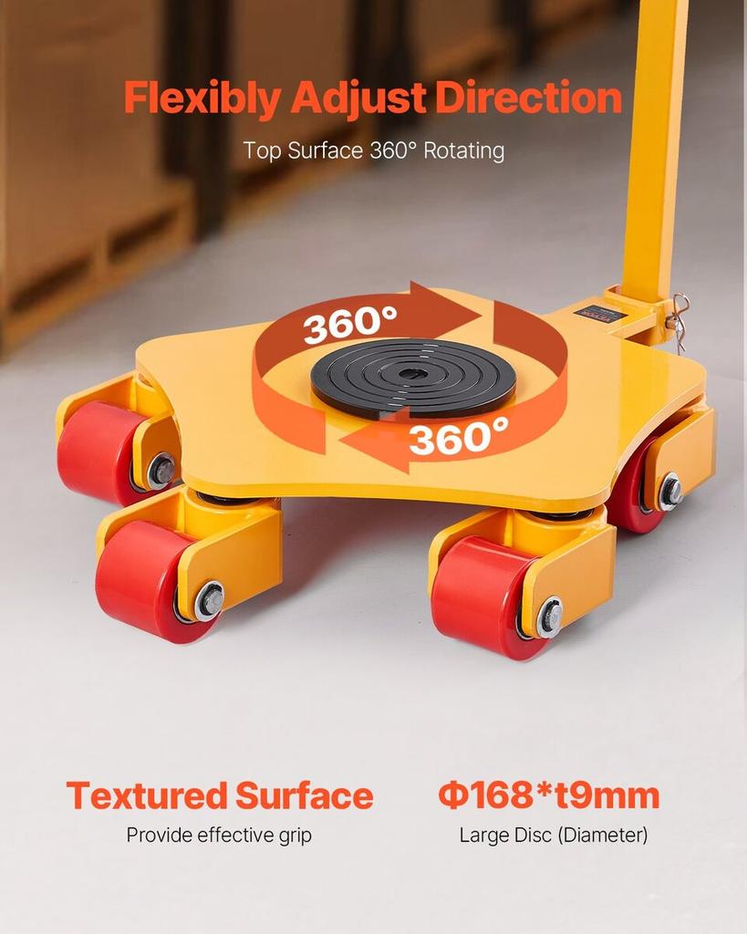 Machine Skate 8800 lbs Machinery Moving Skate with Handle 360° Rotation