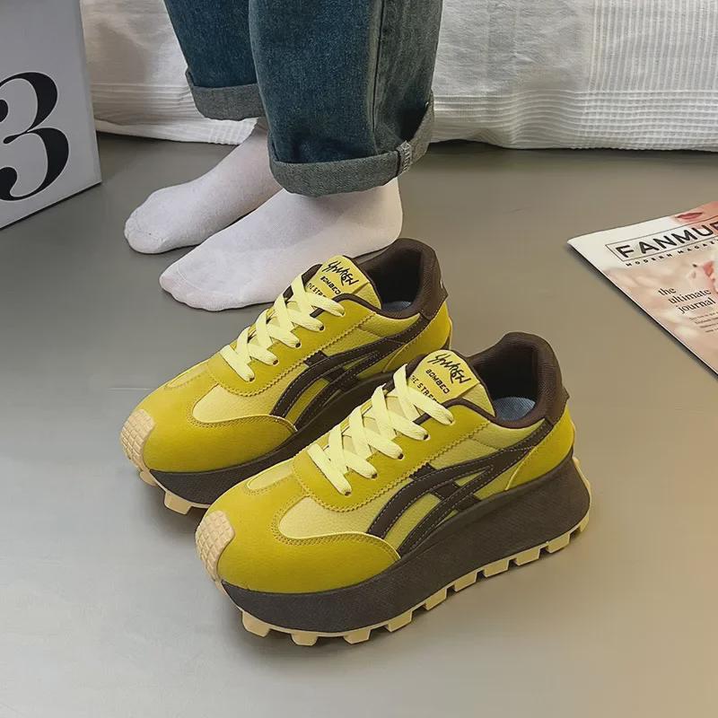 Женские кроссовки в стиле Гонконга на толстой подошве в стиле ретро H861