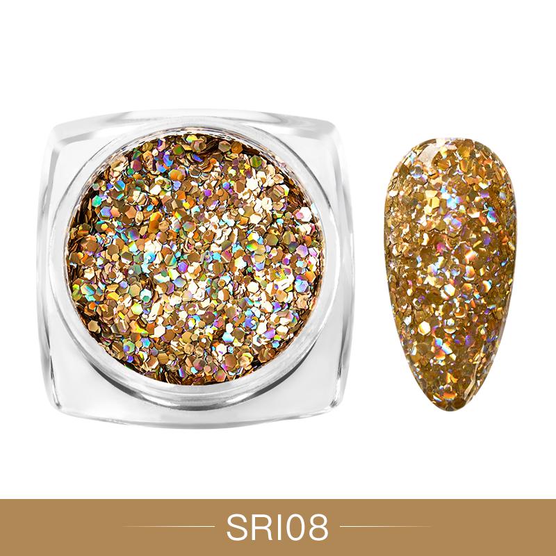 10 цветов блестящие хлопья для ногтей голографические круглые лазерные блестки порошок дизайн ногтей DIY украшения