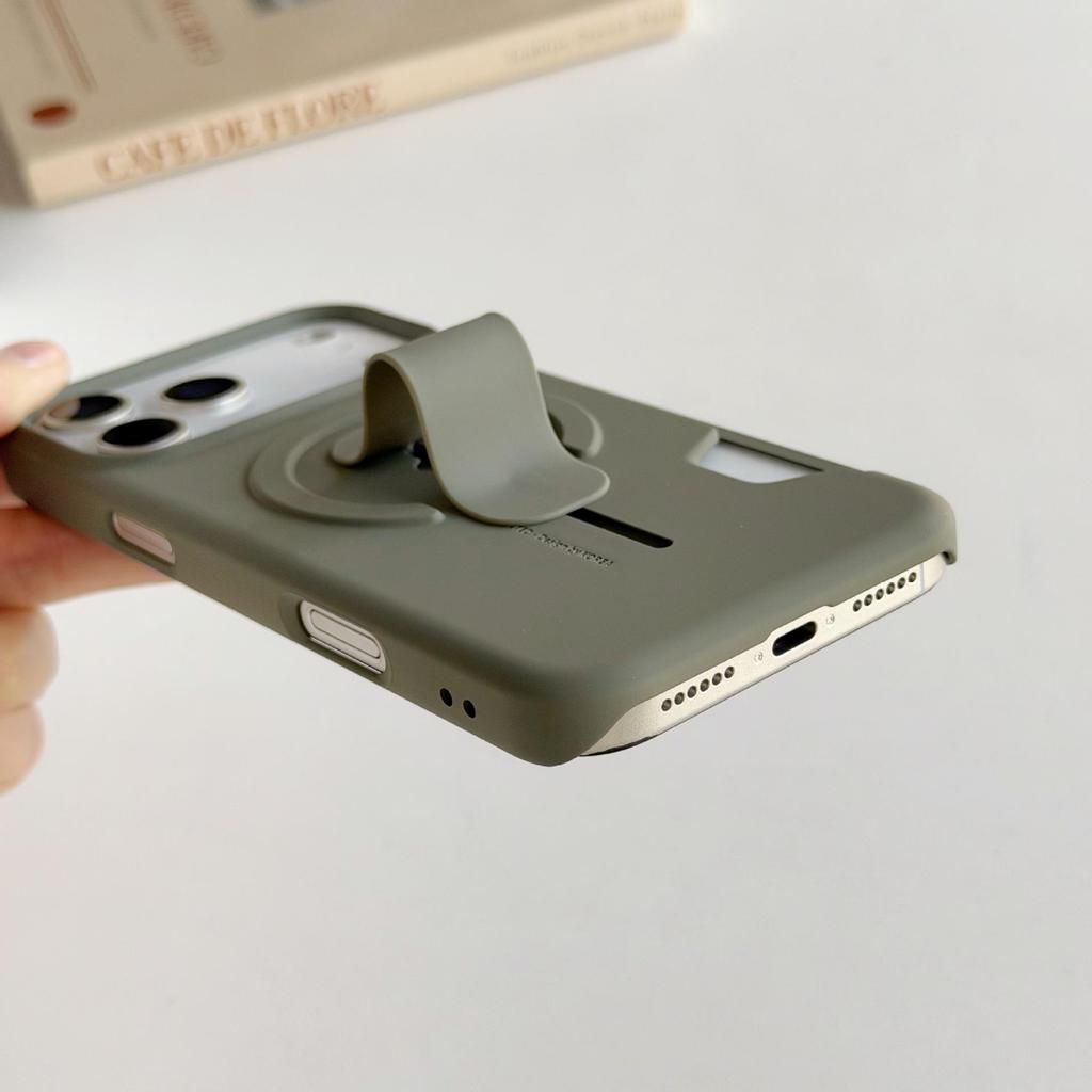 Apple 17 Pro Max Matte Magnetic Case with Invisible Stand and Card Holder for iPhone 16/15/14