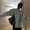 Винтажная джинсовая куртка в стиле ретро с необработанными краями для женщин, весенне-осенняя свободная куртка с длинными рукавами, топ