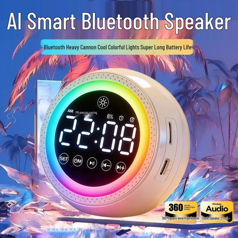 Умный Bluetooth-будильник Smart Voice T33 с многофункциональностью и сверхгромким динамиком для офиса и учебы