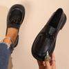 Fashion Butterfly Buckle Pu Leather Loafers Women British Style Black Low Heels Work Shoes Ladies 2025 Spring Slip On Casual