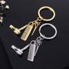 Barber Shop Tools Key Ring Hair Dryer Scissors Comb Pendants Simulation Keychain