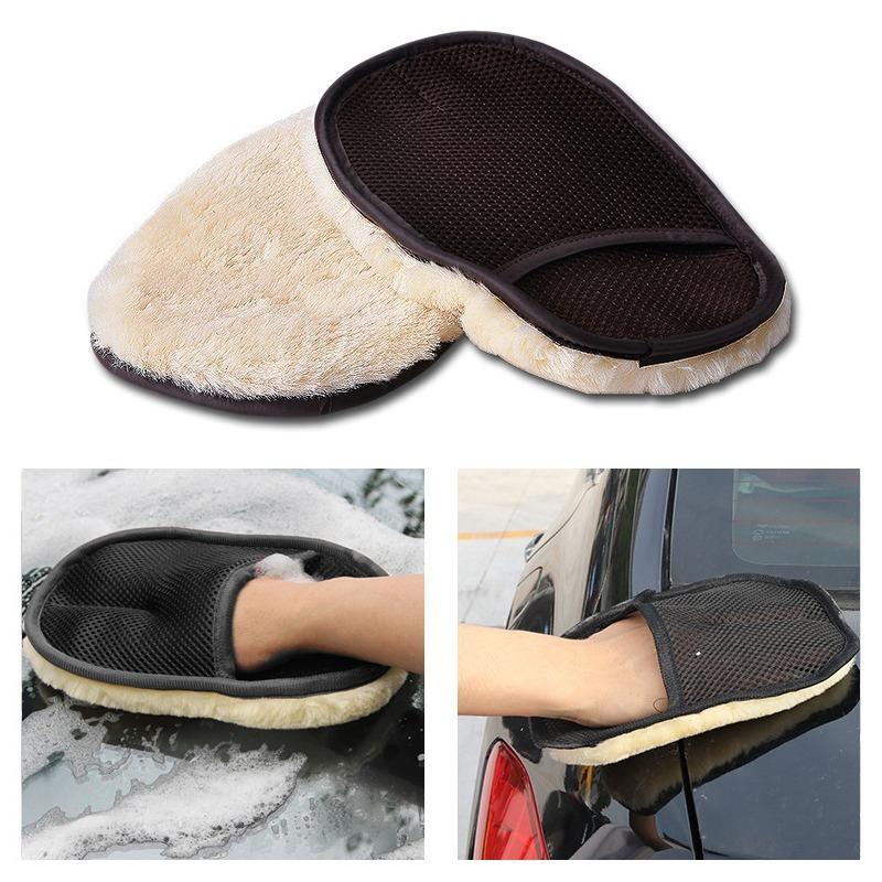1PCS Car Styling Wool Soft Car Washing Gloves Cleaning Brush Motorcycle Washer Care Products Cleaning Supplies ARI