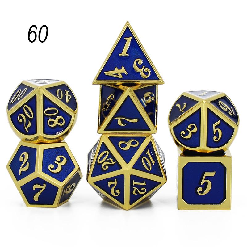 Набор из 7 предметов, набор металлических кубиков D&D, бархатный мешочек D20 D12 D10 D% D8 D6 D4, игральные кости DND, ролевые игры, настольные игры, набор кубиков дадо, металлические игральные кости