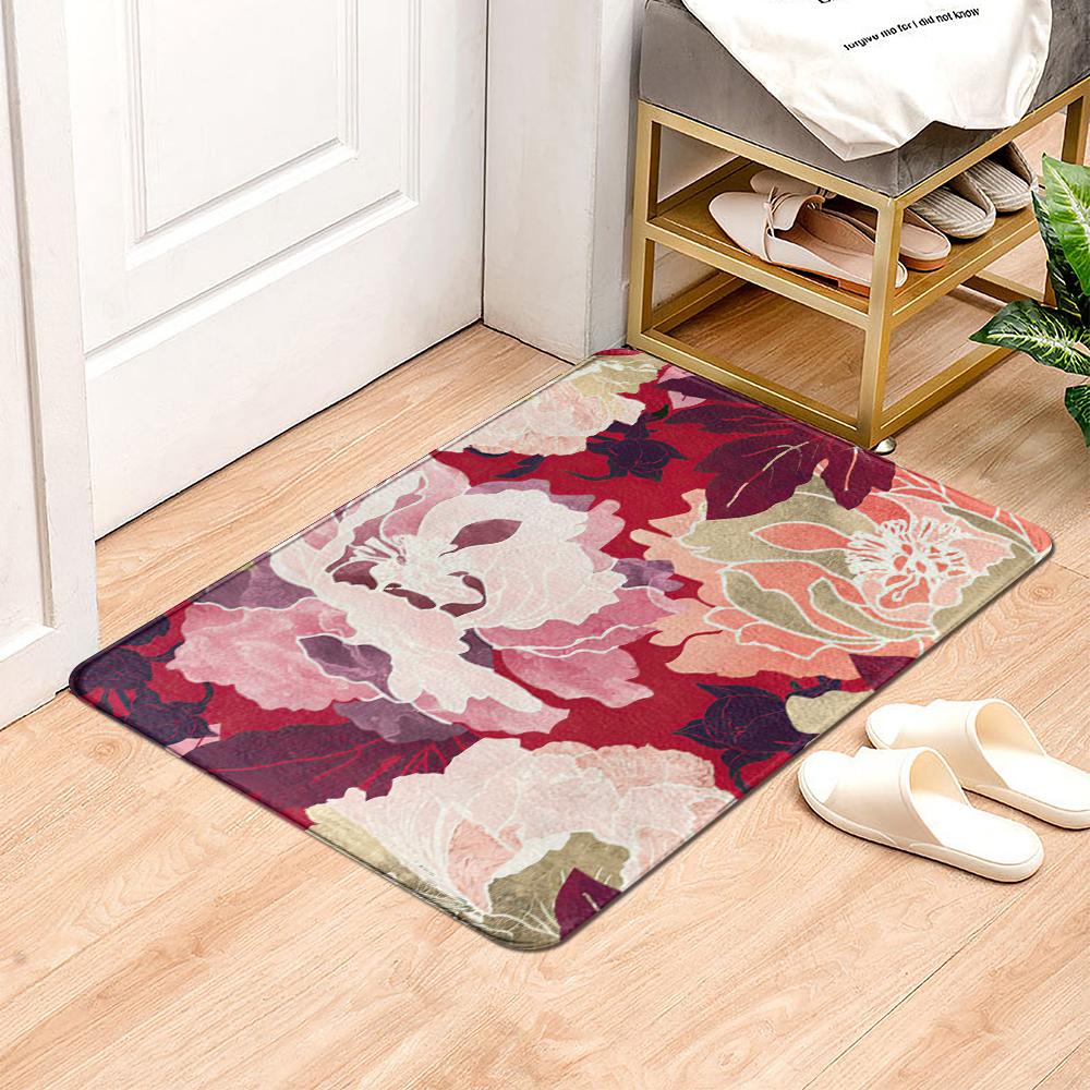 Дверной коврик, нескользящий напольный коврик, домашний ковер, коридор, ванная комната, кухня, дверной коврик, красивый цветочный коврик для крыльца