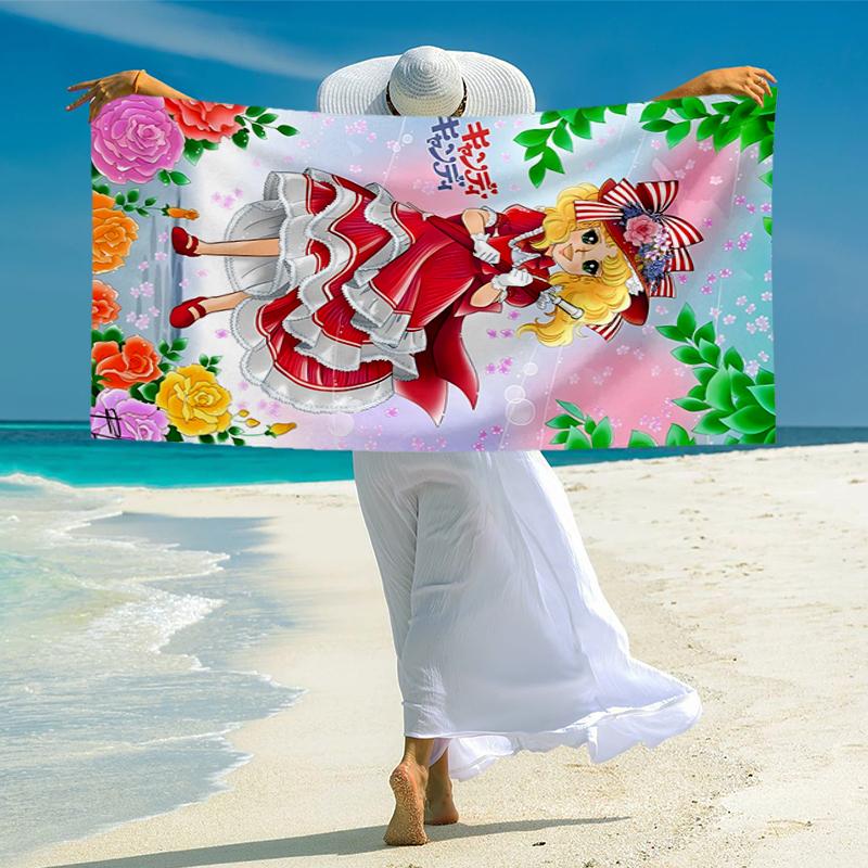 Candy Candy Fashion Beach Towel: Ideal for Summer Adventures Soft, absorbent and quick drying suitable for swimming and bathing