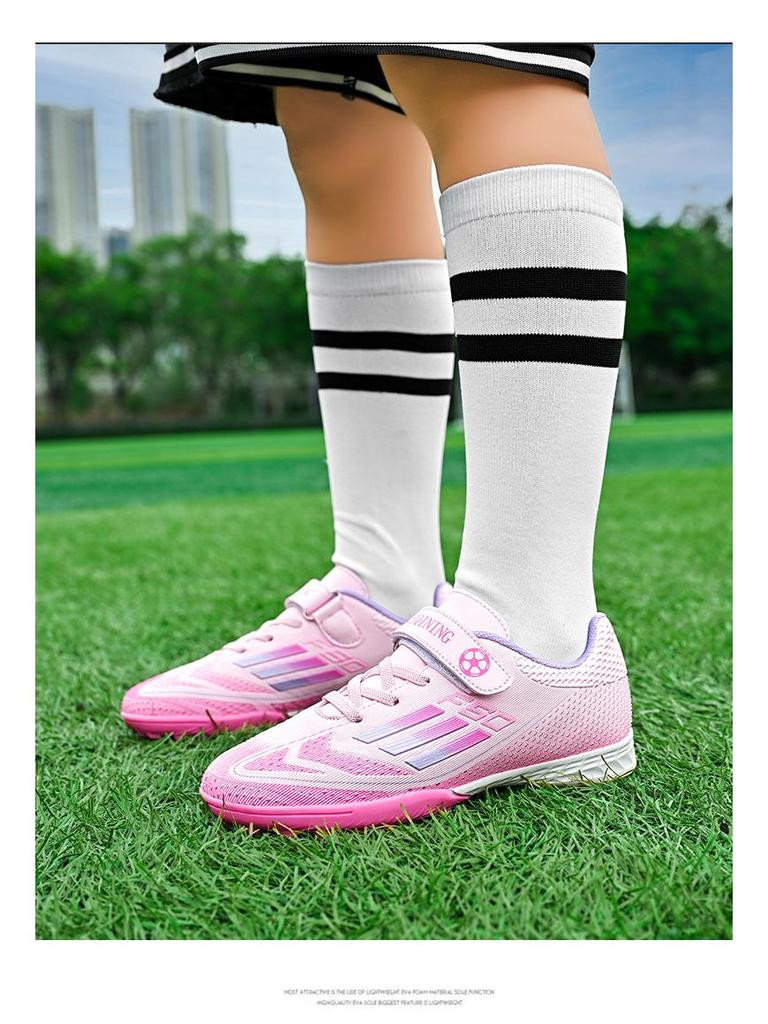 Детские противоскользящие футбольные бутсы на липучках для искусственного покрытия для мальчиков и девочек - Износостойкие тренировочные бутсы для соревнований