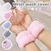 1/2Pairs Women Waterproof Face Wash Set Soft Wristband and Headband for Facial Cleaning Absorbent Microfiber Towel Wristband