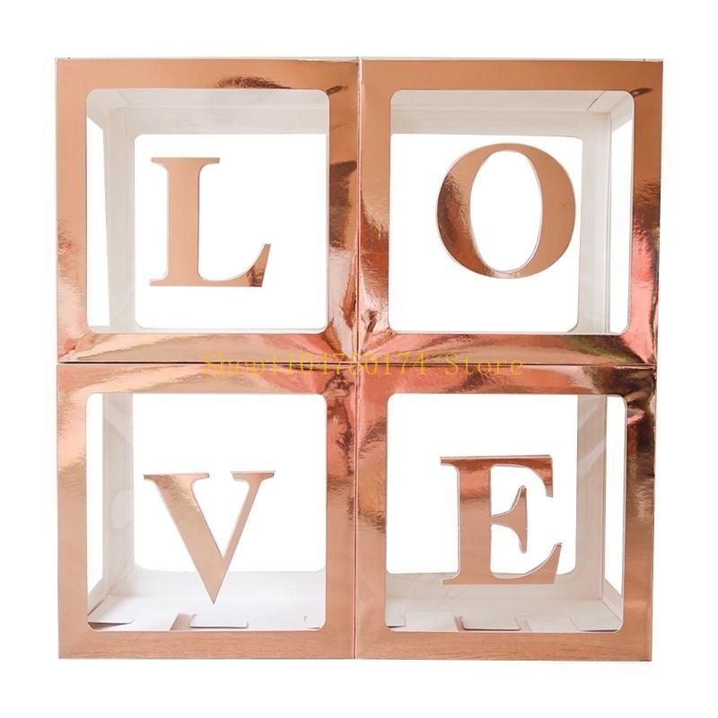 Набор из 4 детских коробок с буквами для украшения свадьбы, детского праздника, дня рождения, топ продаж