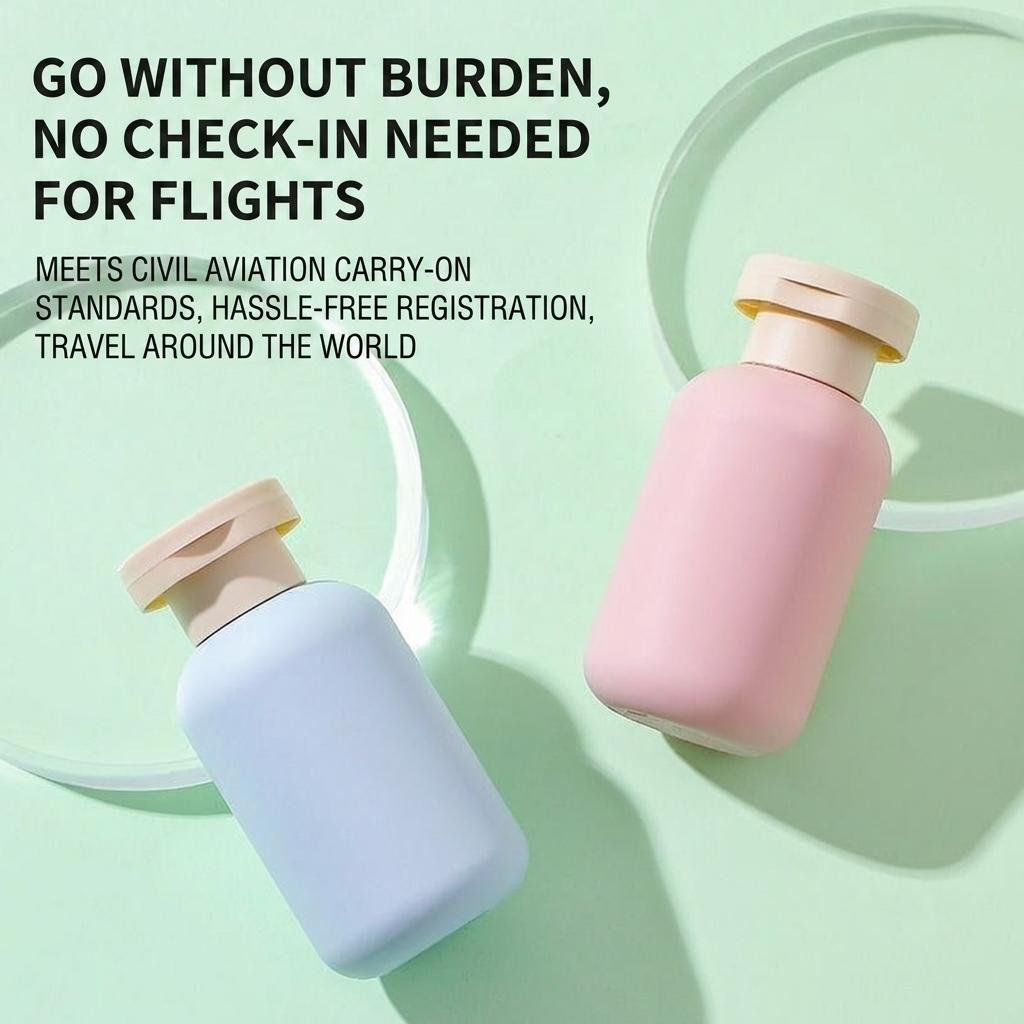 100ml Travel Size Shampoo And Shower Gel Bottles Portable Refillable Set With Flocking Surface For Toiletries