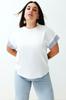 Women's Style Plus Size Oversized Knitted T-Shirt with White Stripe Fabric Detail