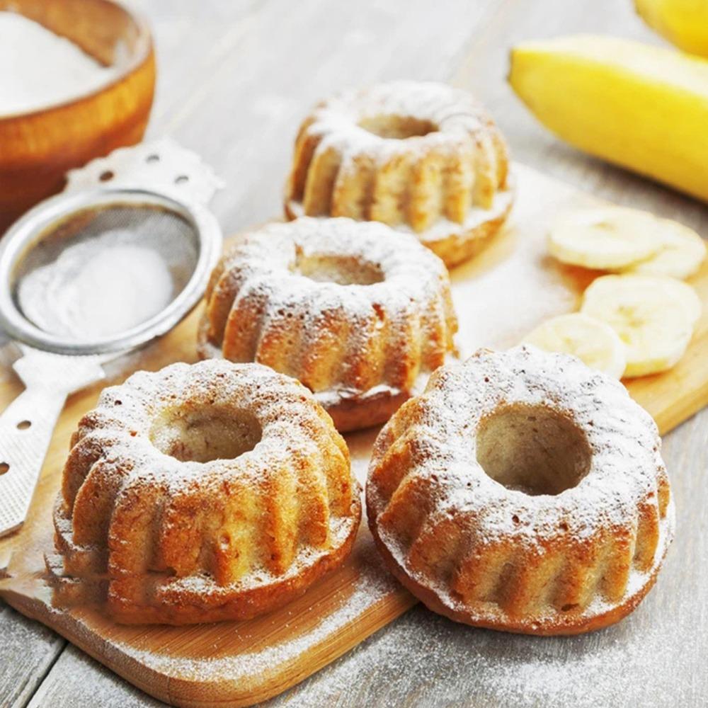 12шт, мини-сковороды (2,56 дюйма), Силиконовая форма для торта Heritage Bundtlette, для изготовления тортов с рифлеными трубками, инструменты для выпечки, кухонные гаджеты