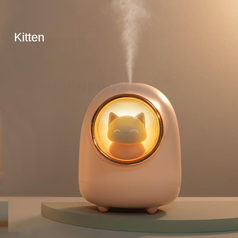 350ML Air Humidifier Cute Cat Ultra-Silent USB Aroma Essential Oil Diffuser Office Car Humidificador Air Purifier Mist Maker