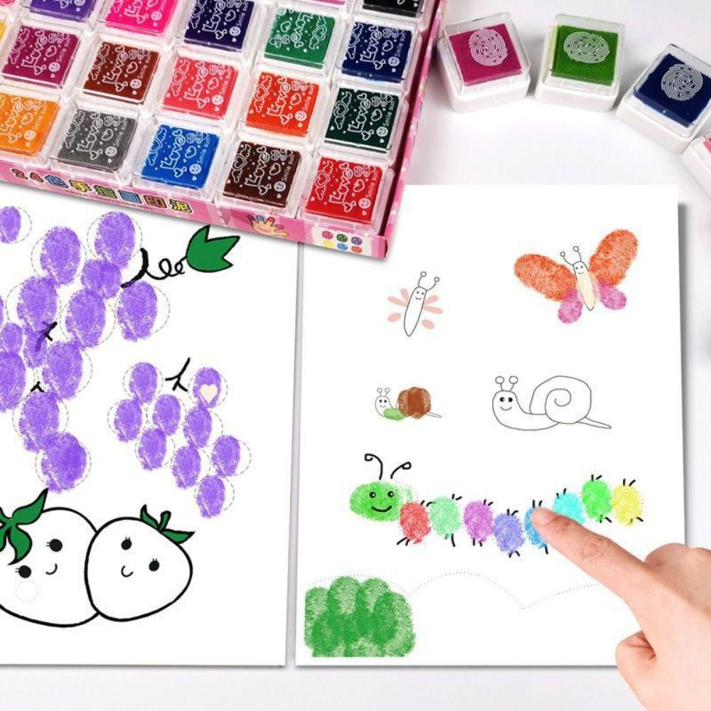 Graffiti Inkpad Fingerprint Painting Mud Finger Drawing DIY Painting Inkpad Vintage Art Class