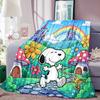 Snoopy Cartoon Flannel Blanket — Ultra-Soft, Warm, and Plush Throw — Perfect for Home, Bedroom, Bed, Sofa, and Travel