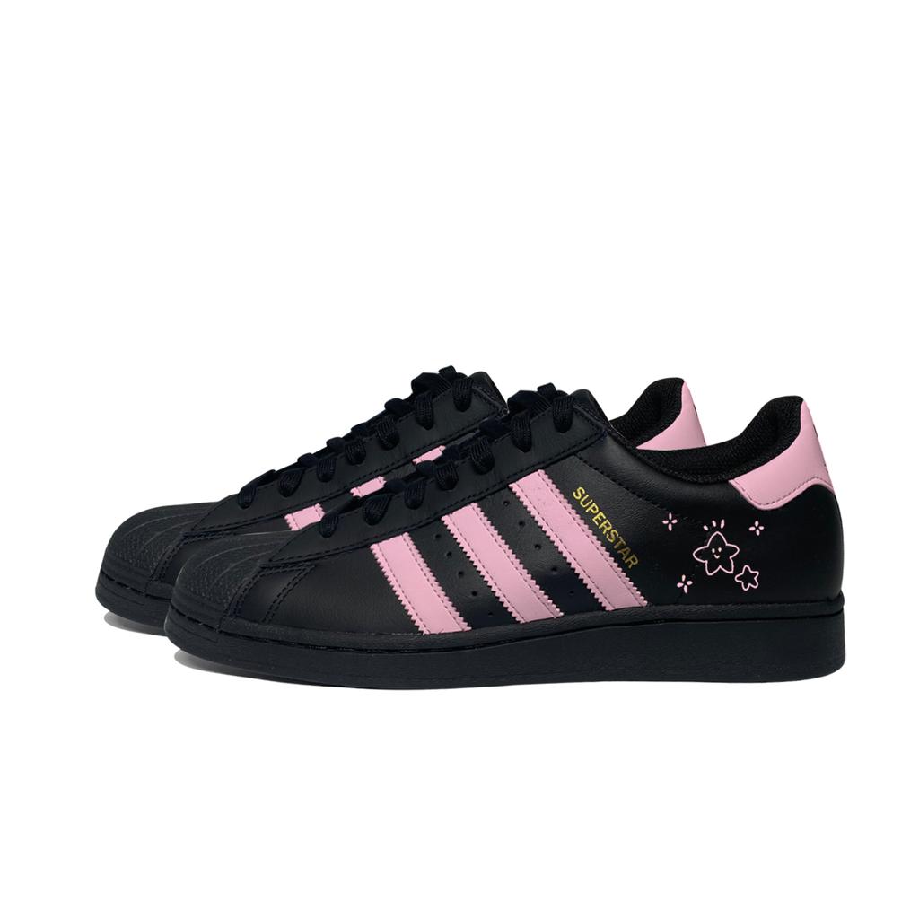 adidas Оригинальные SUPERSTAR Низкие Скейтбордические Кроссовки Унисекс Черные Розовые EG4959(Команда551-)