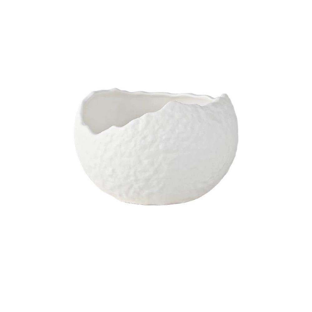 Ceramic Japanese Eggshell Design Soup Bowl Matte Finish Dessert Plates Snack Dish Restaurant
