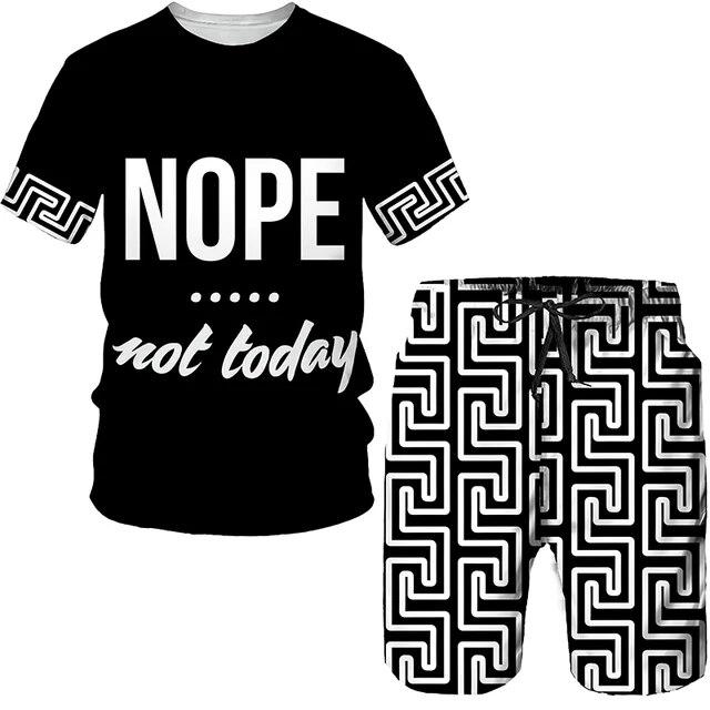 Летний мужской комплект, повседневный костюм-футболка с короткими рукавами, модный топ большого размера с 3D принтом, шорты, дышащая спортивная одежда, спортивный костюм, уличный