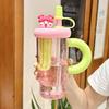 Бутылка для воды Девочка Высокий дизайн Портативная чашка с соломинкой из термостойкого материала для использования на открытом воздухе