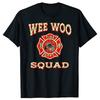 WEE WOO SQUAD Забавные Пожарные Пожарная Машина Графические Футболки Мужские Женские Мода Повседневная Футболка 100% Хлопок Свободная Оверсайз Футболка