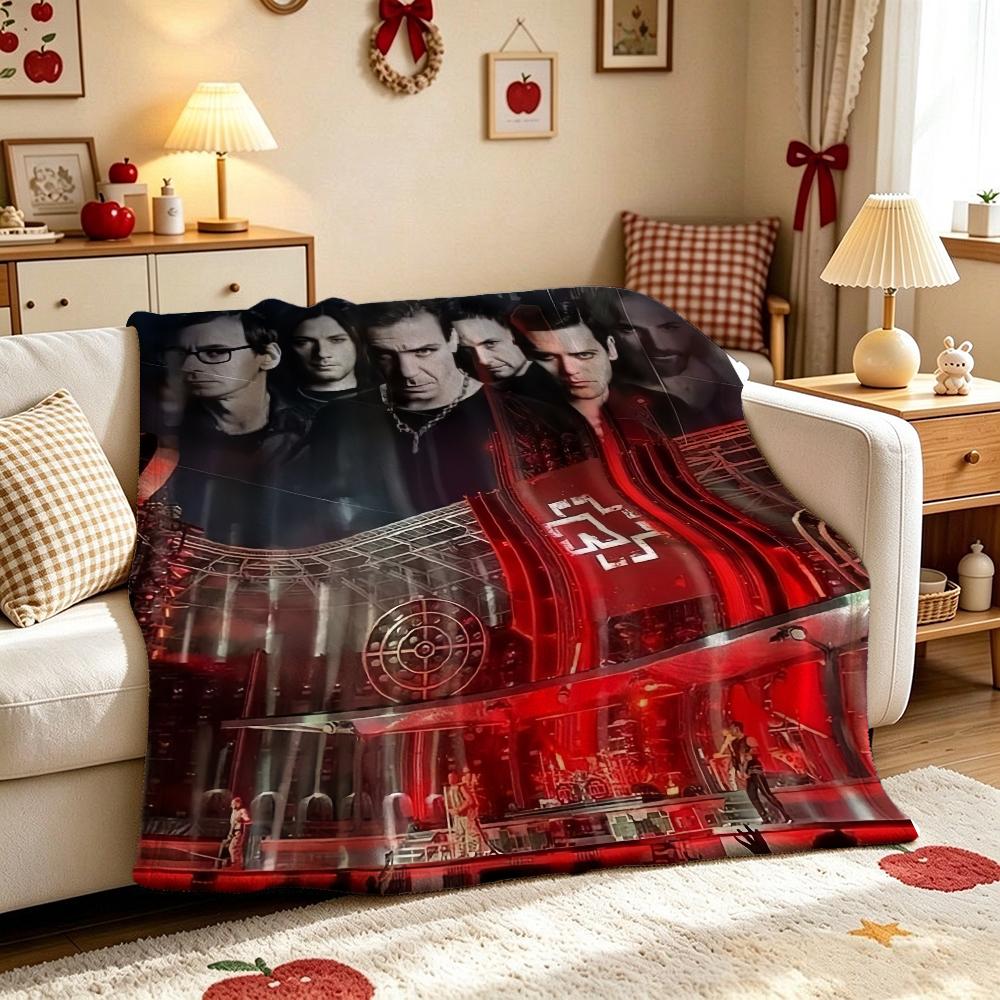 Rammstein German Rock Spirit Pattern Blanket Machine Washable Fleece Blanket For Office Sofa Lightweight Home Decor Valentine'S Day Gift