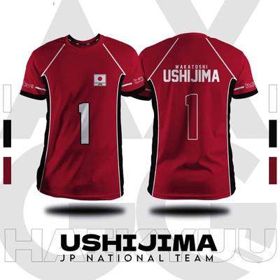 Haikyuu Fukurodani Red Cartoon Anime Cosplay Мужская футболка с коротким рукавом Летняя детская футболка Быстросохнущая Новая модная женская футболка