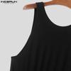 INCERUN Men Sleeveless Fitted Jumpsuits Short Romper Bodysuits