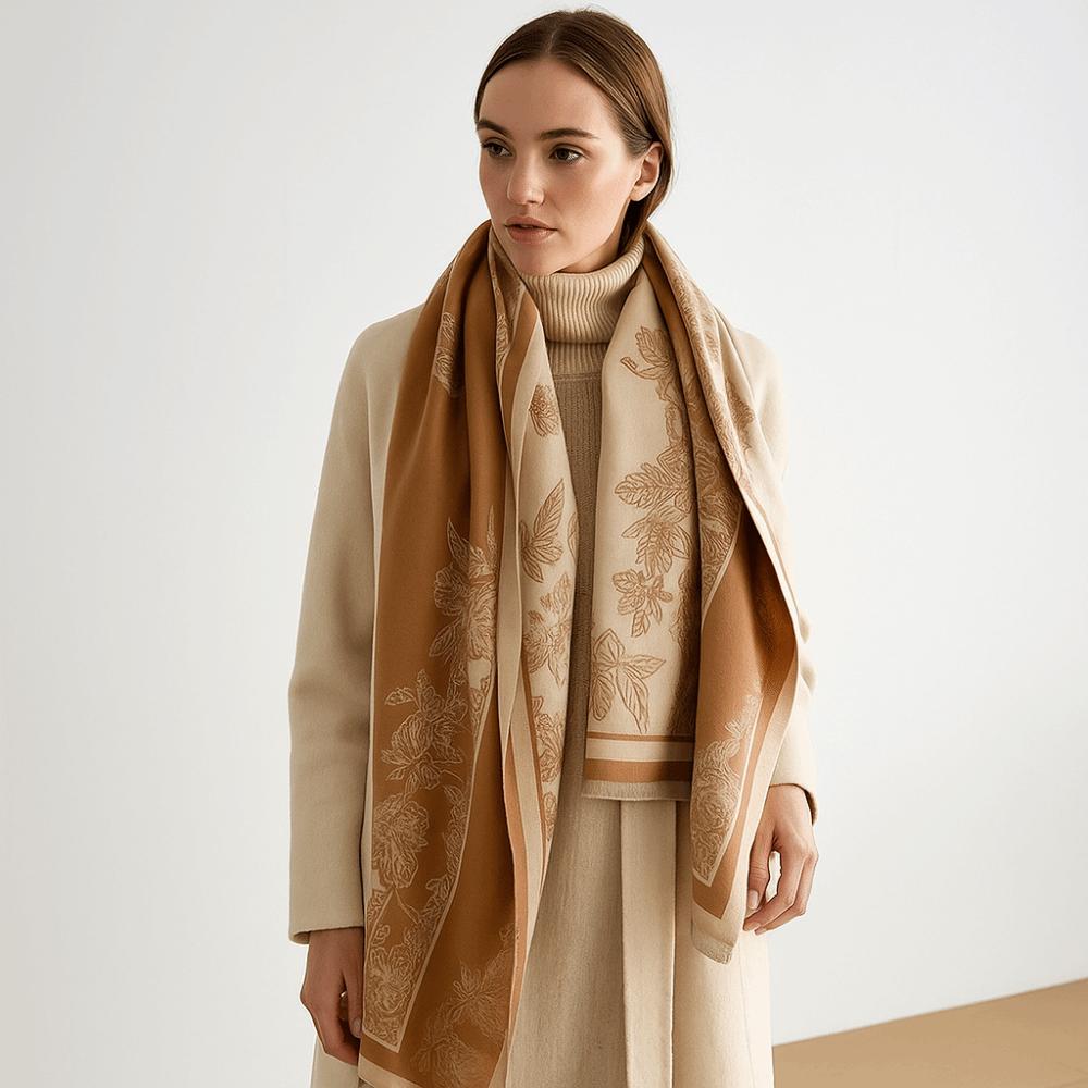 Thick Faux Cashmere Scarf Retro Women Wraps Elegant Lady Stoles Winter Season