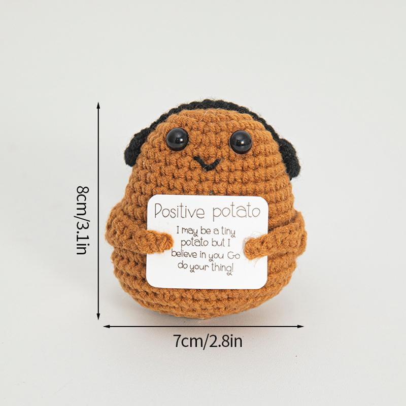 Positive Crochet Ornament Potato Desk Accessories Hand Knitted Ornament Offices Accessories Decoration Escritorio Accesorios