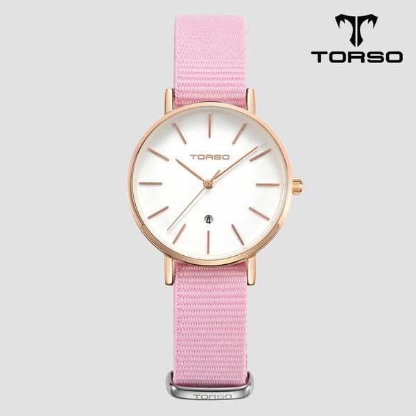 TORSO T102F-RS-N Caria Date Watch Women's NATO Band Watch