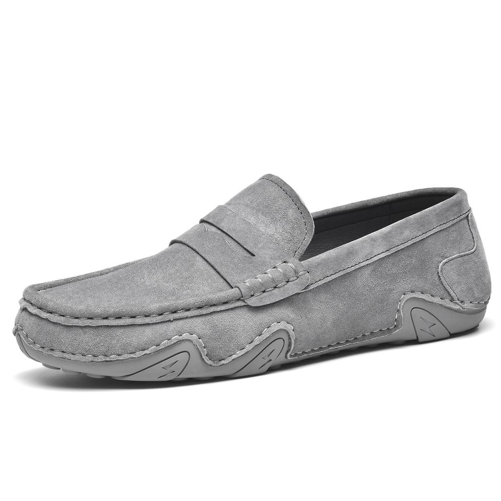 Top Layer Genuine Leather Suede Loafers Breathable and Comfortable Casual Driving Shoes Mens Shoes