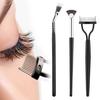 3Pcs/Set Eyelash Brush Comb Ergonomic Angle Scalloped Lashes Brush Separator Tool Portable Women Girls Eyelash Definer Mascara Applicator Brush