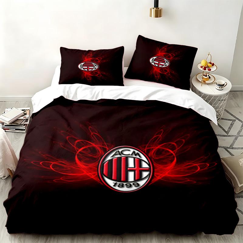 Набор AC Milan из 3 предметов Идеально подходит для спальни Удобный комплект постельного белья включает пододеяльник и две наволочки Идеальный подарок на день рождения или Рождество