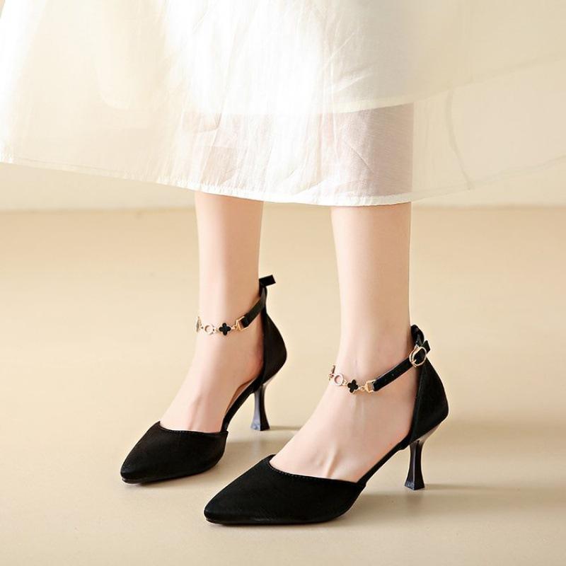 Летние туфли-лодочки, босоножки женские с жемчугом, Мэри Джейн, белые туфли на тонком каблуке, на высоком каблуке, универсальные, не утомляющие ноги.