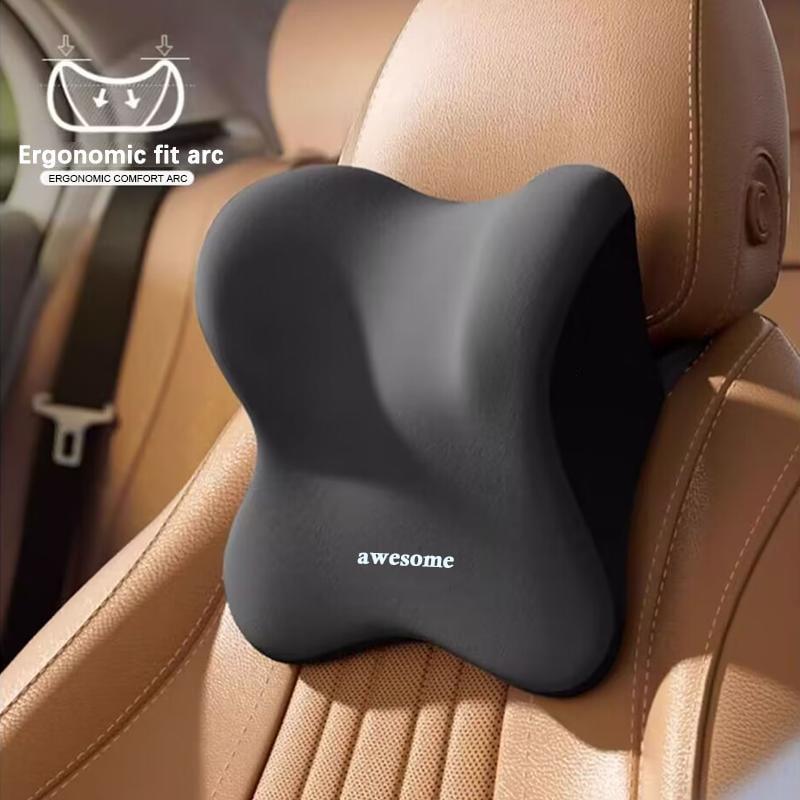 Memory Foam Car Universal Headrest Lumbar Cushion Back Cushion Lumbar Pillow Car Comfort Neck Pillow Car General Accessories