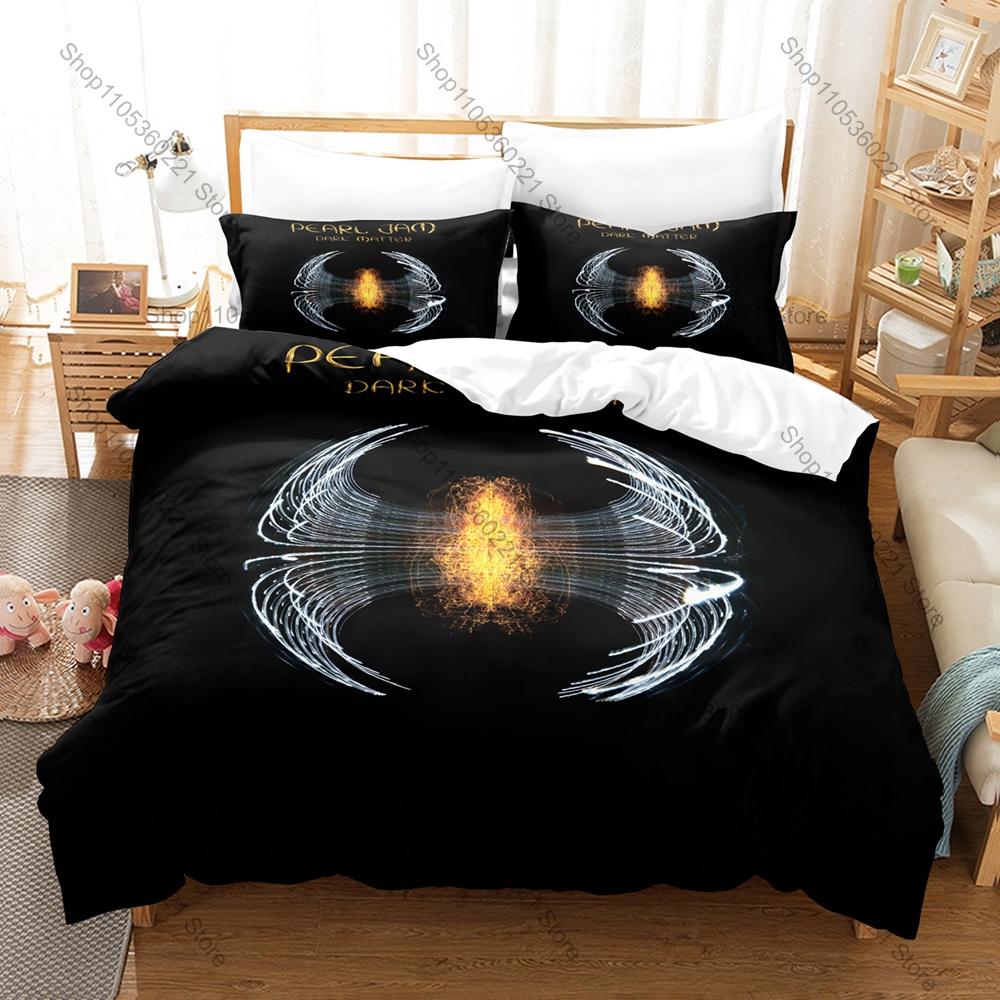 Pearl Jam Fan Merch Duvet Cover + 2 Pillowcases, Retro Band Pattern Soft Bedding Set Ideal Gift for Rock Lovers