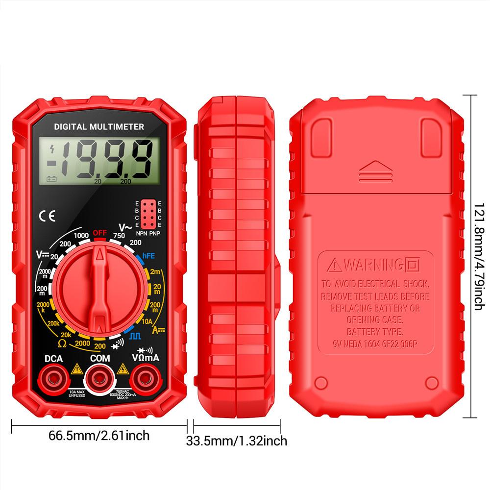 SZ308 Digital Multimeter Voltage Resistance Meter AC/DC Voltage Current Tester Voltmeter Ammeter Meter LCD Backlight Tester
