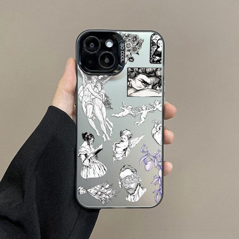 Лазерный чехол для телефона с комбинацией персонажей аниме для iPhone 13 12 Mini 11 Pro Max 16 15 14 Pro Max Plus Ударопрочная задняя крышка Fundas