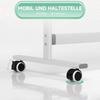 Whiteboard, 120 x 90 cm, Magnetic, Rotatable, Mobile, incl. Marker & Eraser, Metal Frame, White
