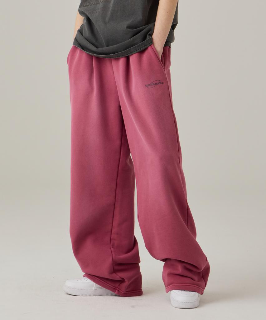 URBANAGE Pigment Washed Signature Wide Sweatpants Pink