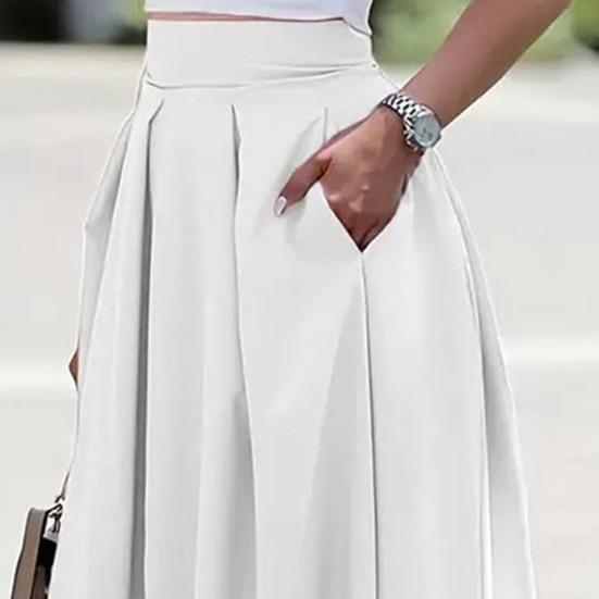 Женская юбка макси с высокой талией, дышащая, с большим подолом, длинная юбка с карманами, в стиле пригородной вечеринки, утягивающая юбка
