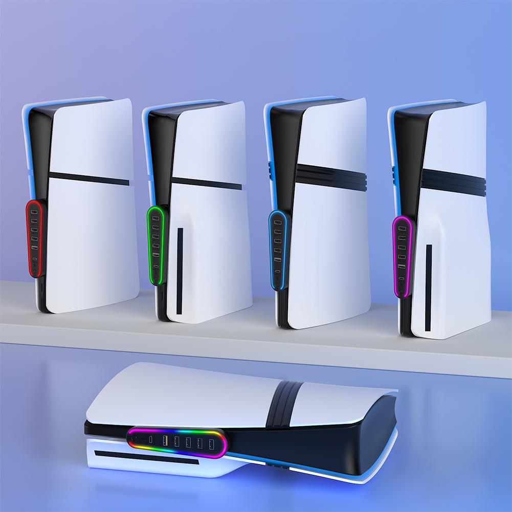 6-портовый USB-хаб, зарядное устройство, адаптер, конвертер, удлинитель для передачи данных для PlayStation 5 Pro/Slim, игровые аксессуары
