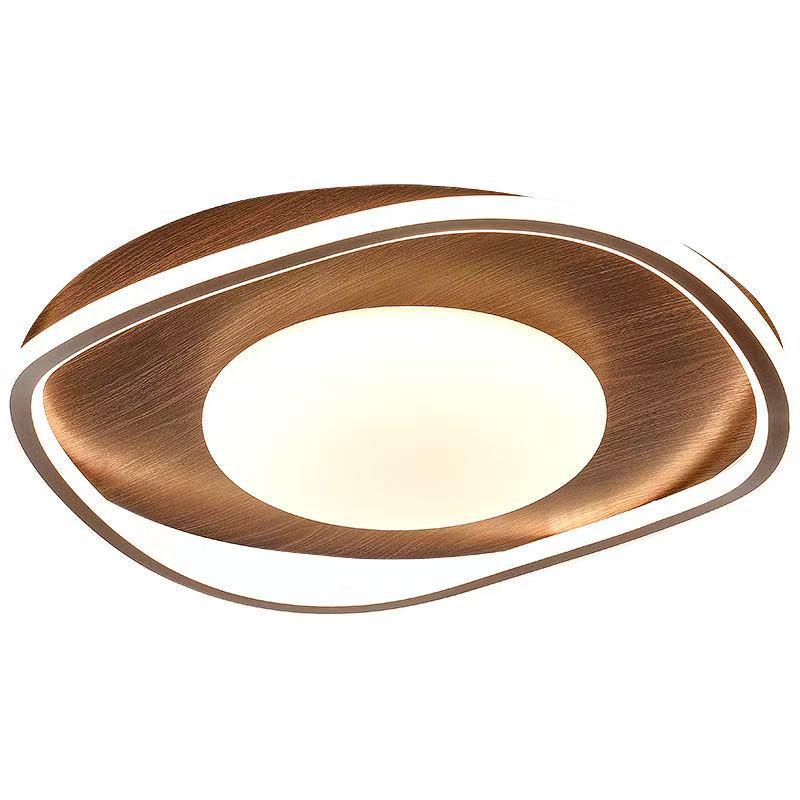 Mid-Century Modern Walnut Ceiling Light - Minimalist Wabi-Sabi Style