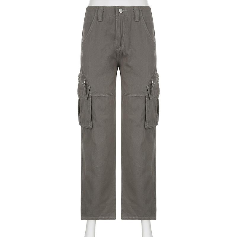 Осенние комбинезоны 2022, мешковатые прямые джинсы, винтажные брюки-карго 90-х годов, женская модная уличная одежда, брюки с низкой талией, джинсы Харадзюку