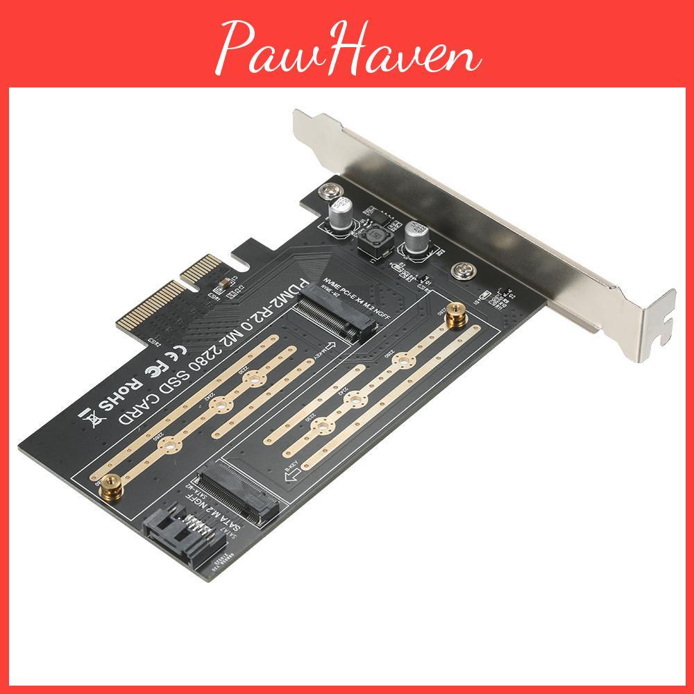 Карта расширения PCIe X4 M.2 NVMe Адаптер для SSD с интерфейсами M.2 M-key B-key Поддержка NVMe