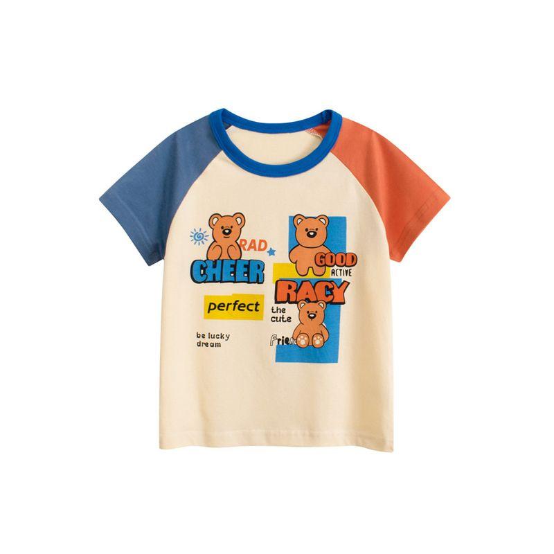 27Home Korean Style Kidsren's Clothing Trendy Brand Kidsren's Pure Cotton Short-Sleeved T-Shirt 2026 Summer New Style Baby Girl Clothes Cartoon